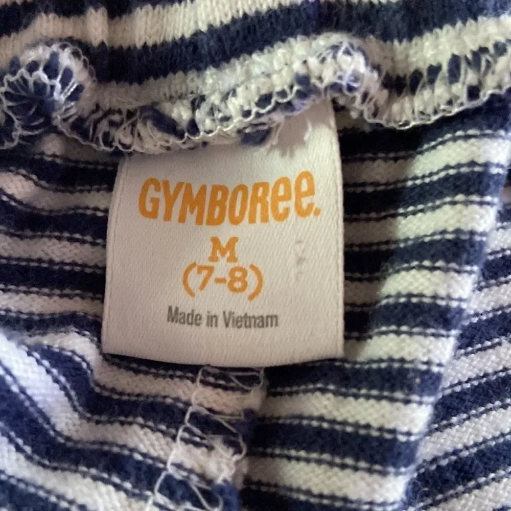 Gymboree Girls Navy Blue White Cotton Shorts Size 7/8 Casual Summer Playwear